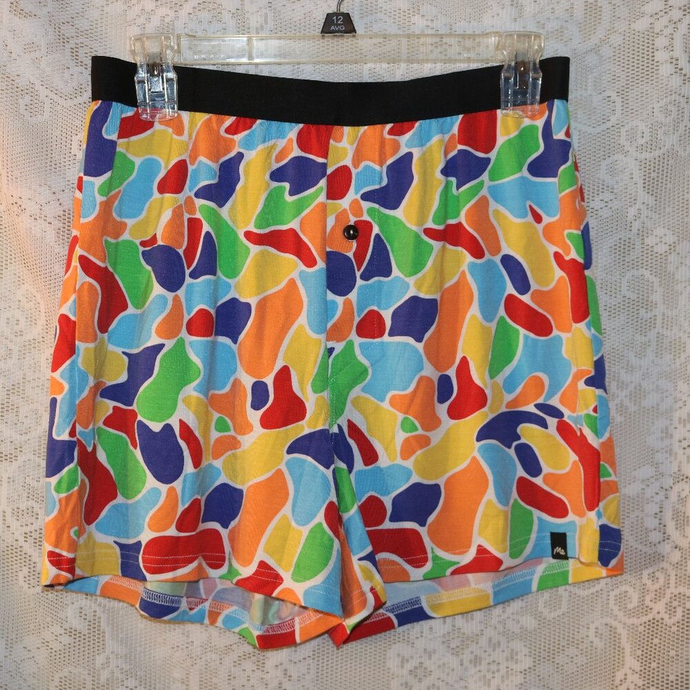 MeUndies color camo men's boxer shorts W/button size medium nwot